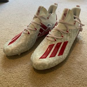 New Adidas Adizero Reign Young King Football Cleats FU6708 Floral RED Size 13